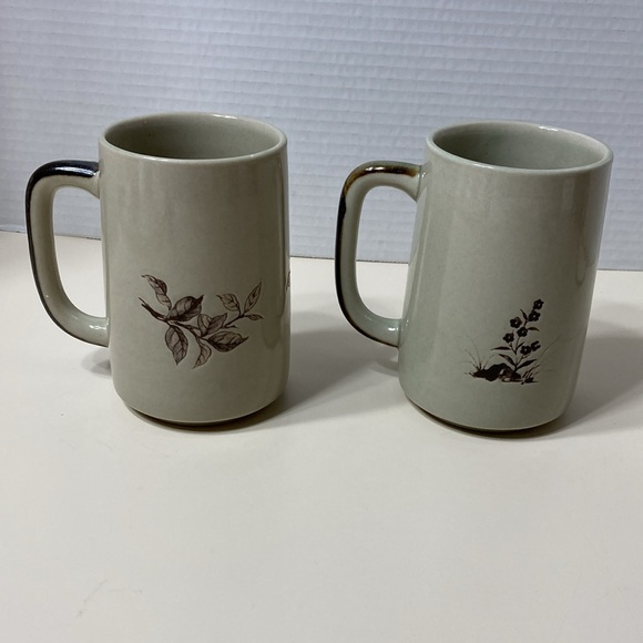 Otagiri Stoneware Bird Mugs Cups Blue Jay and Quail Japan Lot of 2 Vintage - Picture 2 of 8